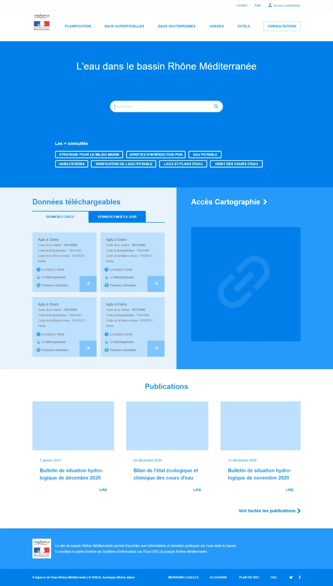 wireframe de la page d'accueil testé avec les utilisateurs
